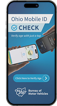 iPhone showing the Ohio Mobile ID Check application home screen