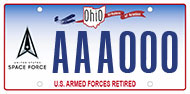 U.S. Space Force Retired license plate